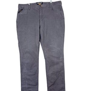 Ariat Pants Mens 42 Gray Rebar M4 Low Rise Straight Work‎ Utility Stretch 44x35